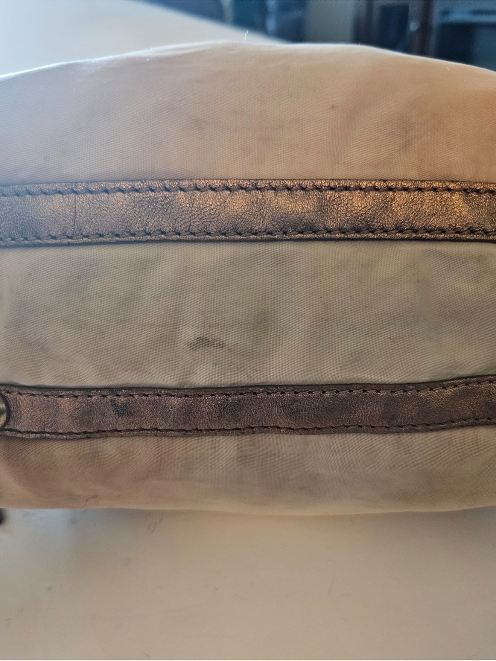 Prada Cream Mini Bag with Bronze Trim and Tassel - Picture 6 of 13